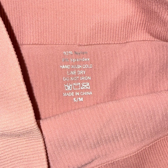 Pink Ribbed Bike Shorts - Picture 2 of 3